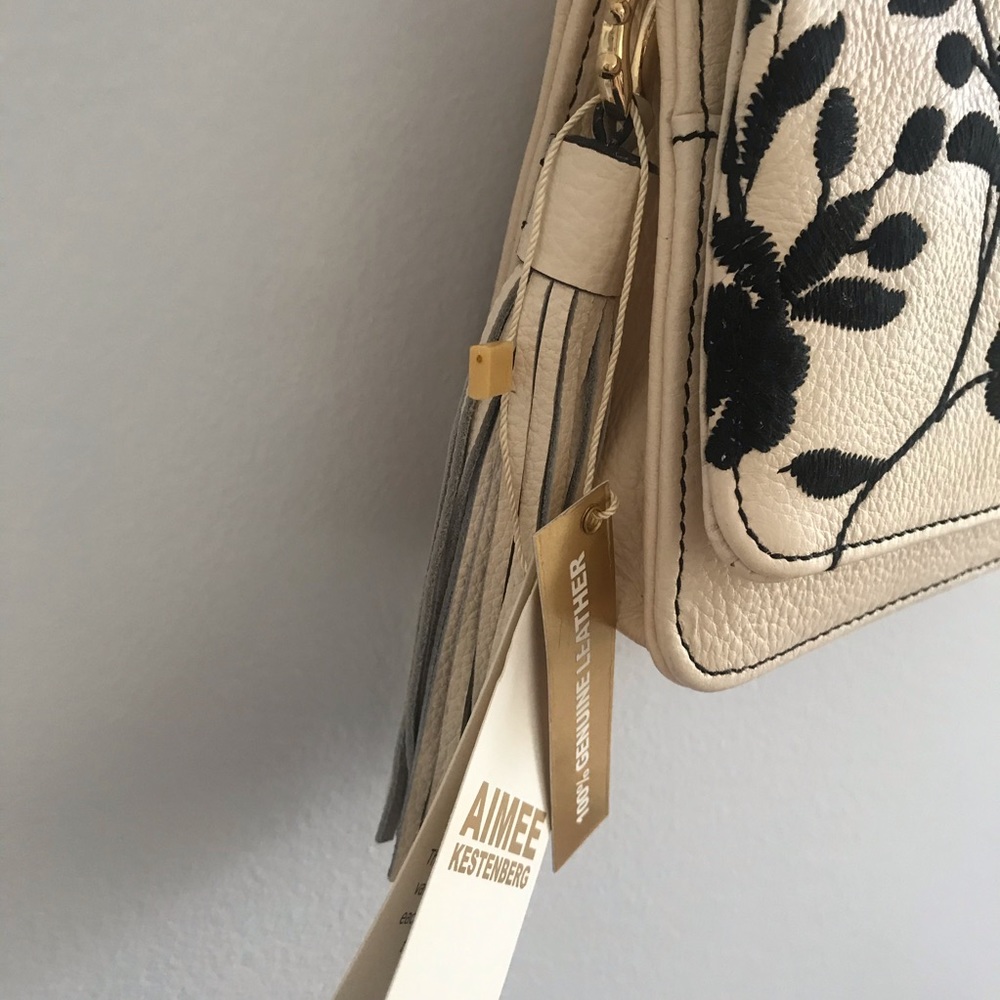 COPY - Aimee Kestenberg Cream Floral Crossbod Leather Bag - Picture 10 of 15